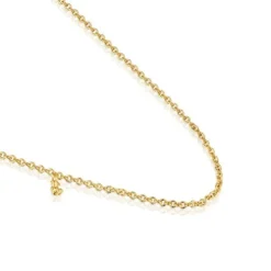 Colar curto banhado a ouro de 18 K sobre prata e argolas redondas Bold Bear