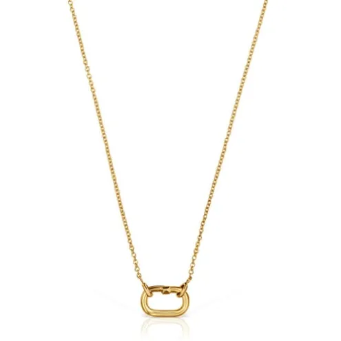 Colar curto banhado a ouro de 18 K sobre prata com argola Hold Oval