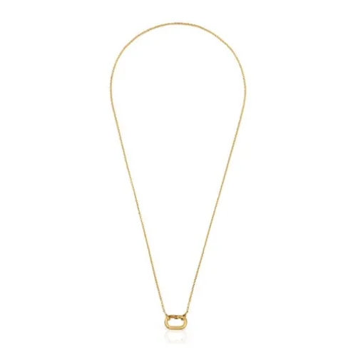 Colar curto banhado a ouro de 18 K sobre prata com argola Hold Oval