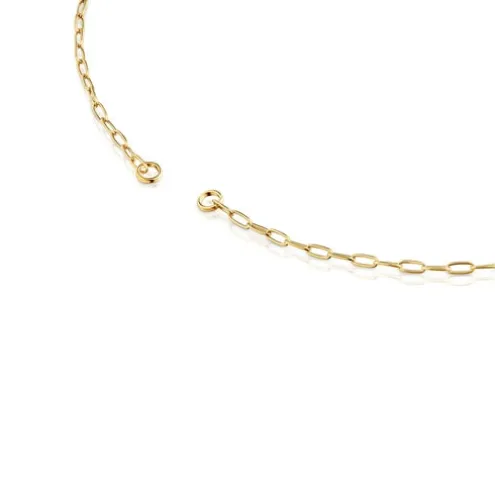 Colar curto banhado a ouro 18 K sobre prata Hold Oval