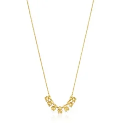 Colar curto banhado a ouro 18 K sobre prata e detalhe Bold Bear
