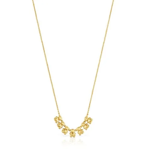 Colar curto banhado a ouro 18 K sobre prata e detalhe Bold Bear