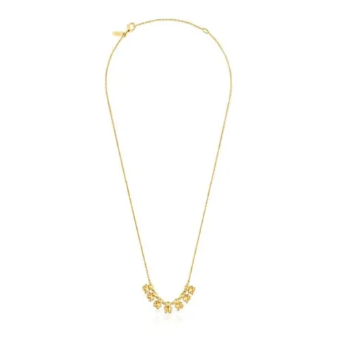 Colar curto banhado a ouro 18 K sobre prata e detalhe Bold Bear