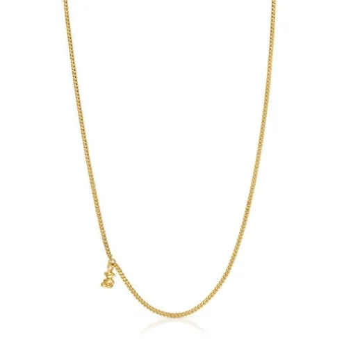Colar curto barbado banhado a ouro de 18 K sobre prata Bold Bear