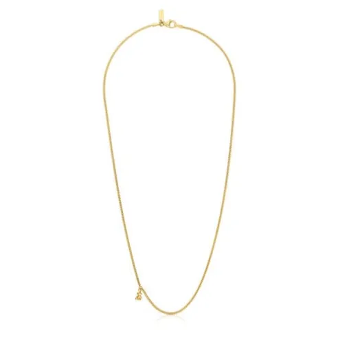 Colar curto barbado banhado a ouro de 18 K sobre prata Bold Bear