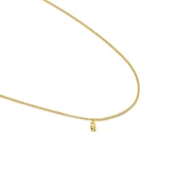 Colar curto barbado banhado a ouro de 18 K sobre prata Bold Bear