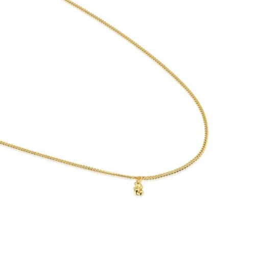Colar curto barbado banhado a ouro de 18 K sobre prata Bold Bear