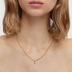 Colar curto barbado banhado a ouro de 18 K sobre prata Bold Bear