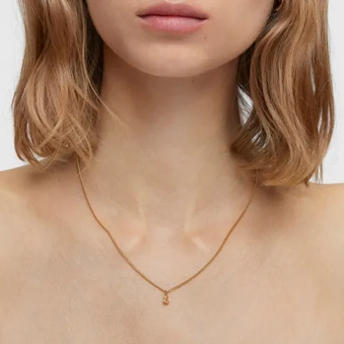 Colar curto barbado banhado a ouro de 18 K sobre prata Bold Bear
