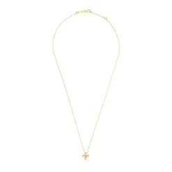 Colar curto cruz em ouro e diamantes Basics