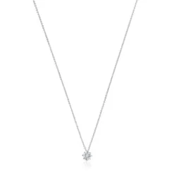 Colar curto rosácea em ouro branco e diamantes 0,15 ct Les Classiques
