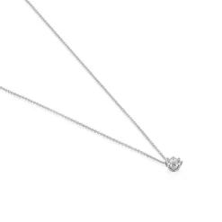 Colar curto rosácea em ouro branco e diamantes 0,15 ct Les Classiques