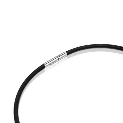 Colar em aço IP preto 4 mm Mesh Tube