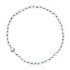 Colar em nylon azul com prata e pérolas cultivadas de 45 cm TOUS MANIFESTO