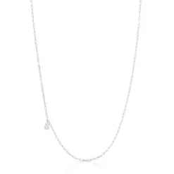 Colar em prata com argolas ovais Bold Bear
