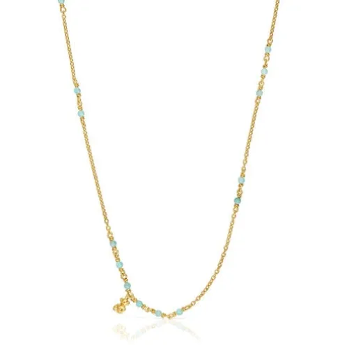Colar em prata vermeil e amazonite Bold Bear