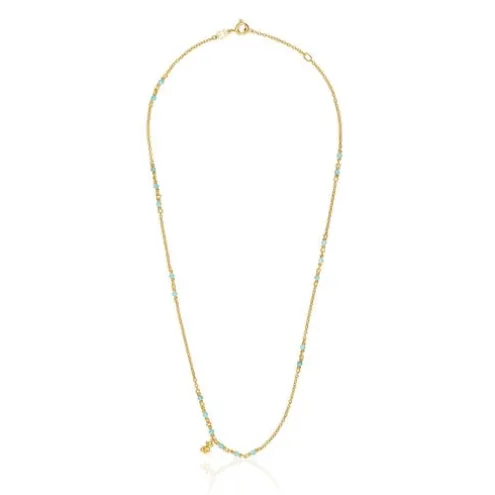 Colar em prata vermeil e amazonite Bold Bear