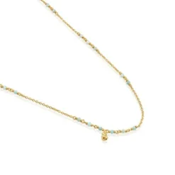 Colar em prata vermeil e amazonite Bold Bear