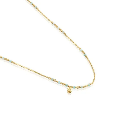 Colar em prata vermeil e amazonite Bold Bear