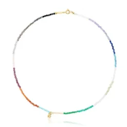 Colar em prata vermeil e pedras preciosas Bold Bear