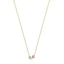 Colar Glory em Prata Vermeil com Amazonite e Ametista