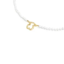 Colar Hold urso em Ouro e Pérolas