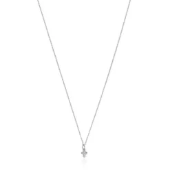 Colar Les Classiques cruz em Ouro branco com Diamantes