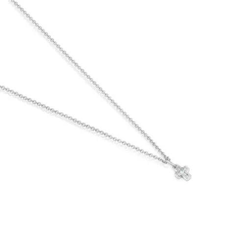 Colar Les Classiques cruz em Ouro branco com Diamantes
