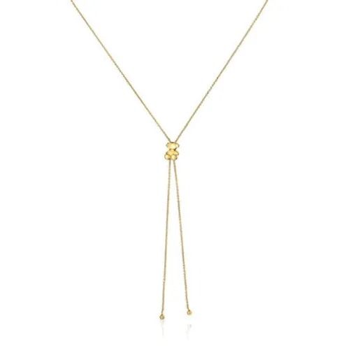 Colar médio banhado a ouro 18 K sobre prata e motivo de urso Bold Bear