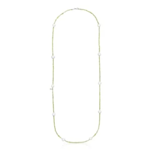 Colar Sea Vibes em peridotos e pérolas