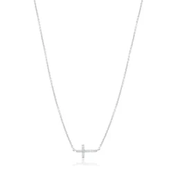 Colar TOUS Cruz em Ouro branco com Diamantes