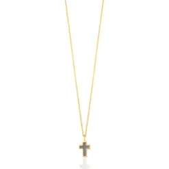 Colar XXS cruz em Ouro e Nácar