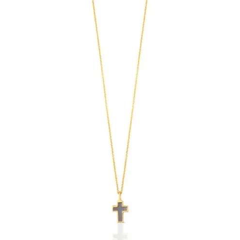Colar XXS cruz em Ouro e Nácar