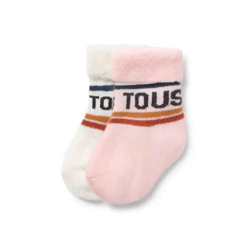 Conjunto de 2 pares de peúgas de bebé SSocks cor-de-rosa