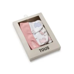 Conjunto de bebé de gorro e luvas Colors cor-de-rosa