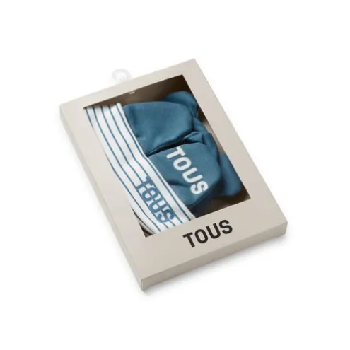 Conjunto de bebé de gorro e luvas Classic azul