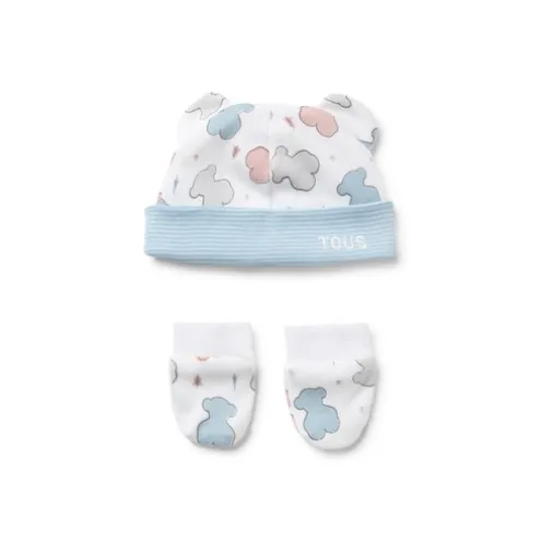 Conjunto de bebé gorro e luvas Colors azul