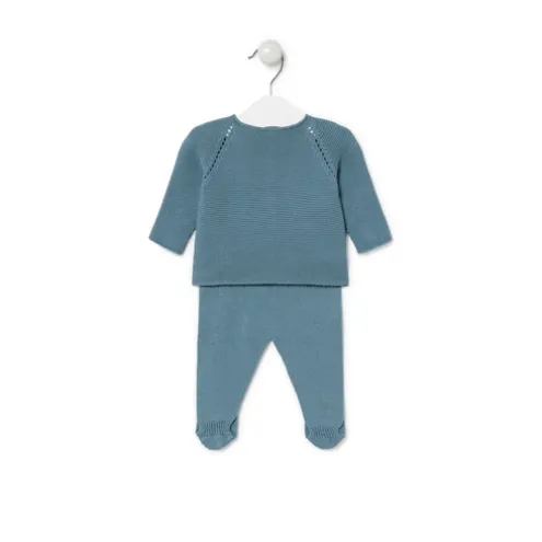 Conjunto de malha de bebé Tricot azul