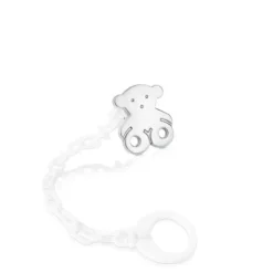 Corrente para chupeta Sweet Dolls urso pequeno em Prata