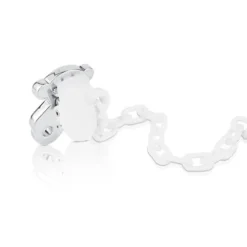 Corrente para chupeta Sweet Dolls urso pequeno em Prata