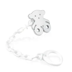 Corrente para chupeta urso grande Sweet Dolls em Prata