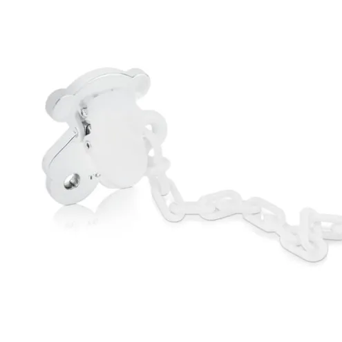 Corrente para chupeta urso grande Sweet Dolls em Prata