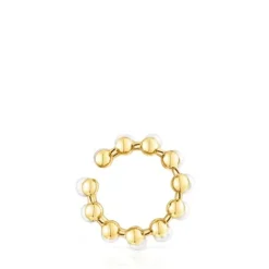 Earcuff duplo Gloss em prata vermeil e pérolas cultivadas