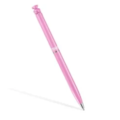 Esferográfica cromada na cor rosa com urso Bold Bear