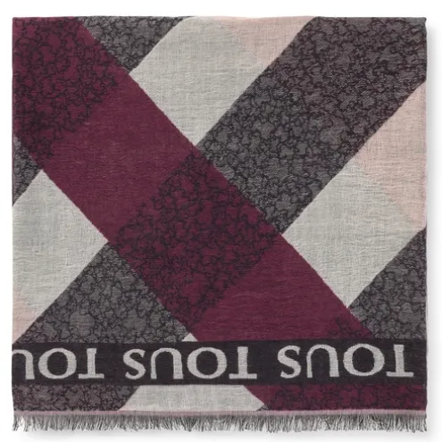 Foulard Kaos Mini Stripes em jacquard rosa