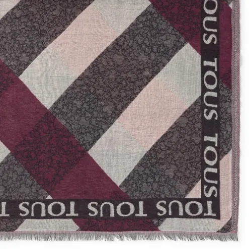Foulard Kaos Mini Stripes em jacquard rosa