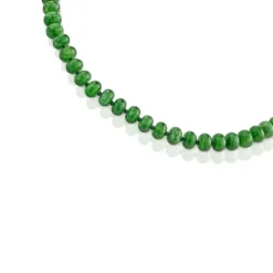 Gargantilha banhada a ouro 18 K sobre prata e quartzito verde Hold Oval