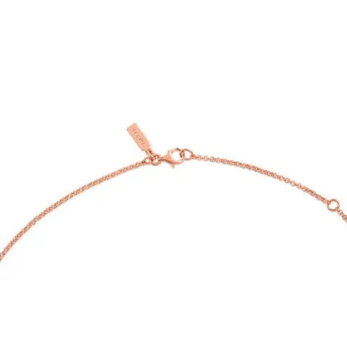 Gargantilha banhada a ouro rosa de 18 K sobre prata, 45 cm, TOUS Hand