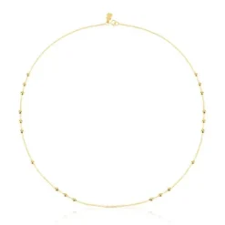 Gargantilha em ouro com 8 grupos de bolas intercaladas, 45 cm, TOUS Chain