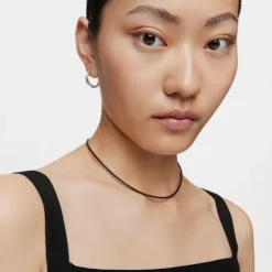 Gargantilha em pele preta e fecho em prata TOUS Chokers